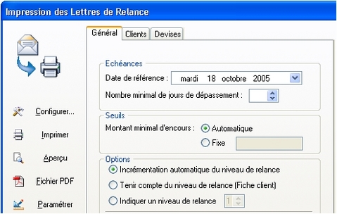 ebp gestion commerciale : lettres de relance