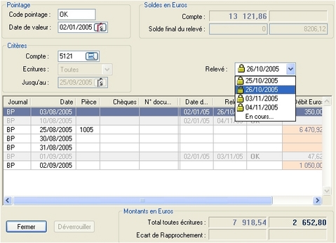 ebp comptabilite 2006 : le rapprochement