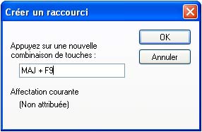 Logiciel de caisse EBP Point de Vente : affectation d'un raccourci-clavier